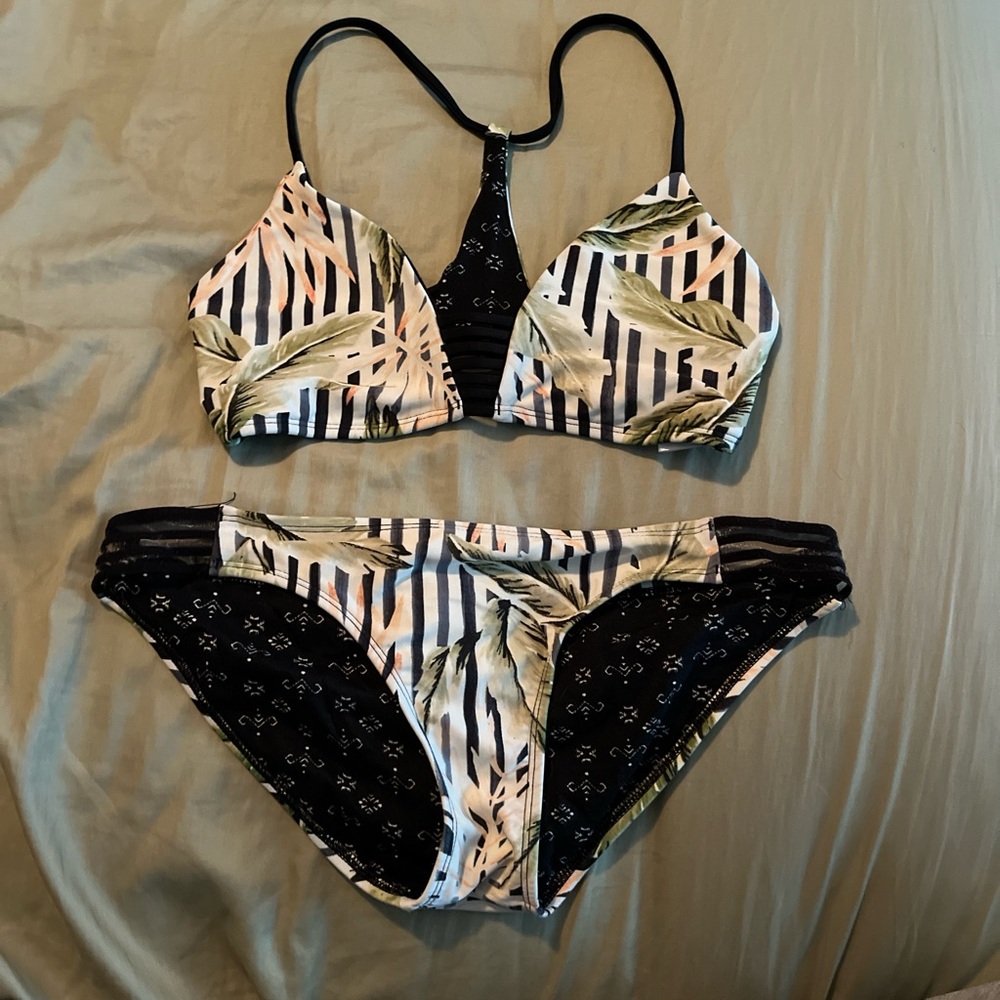 Body Glove Black and Cream Bikini Swimwear
